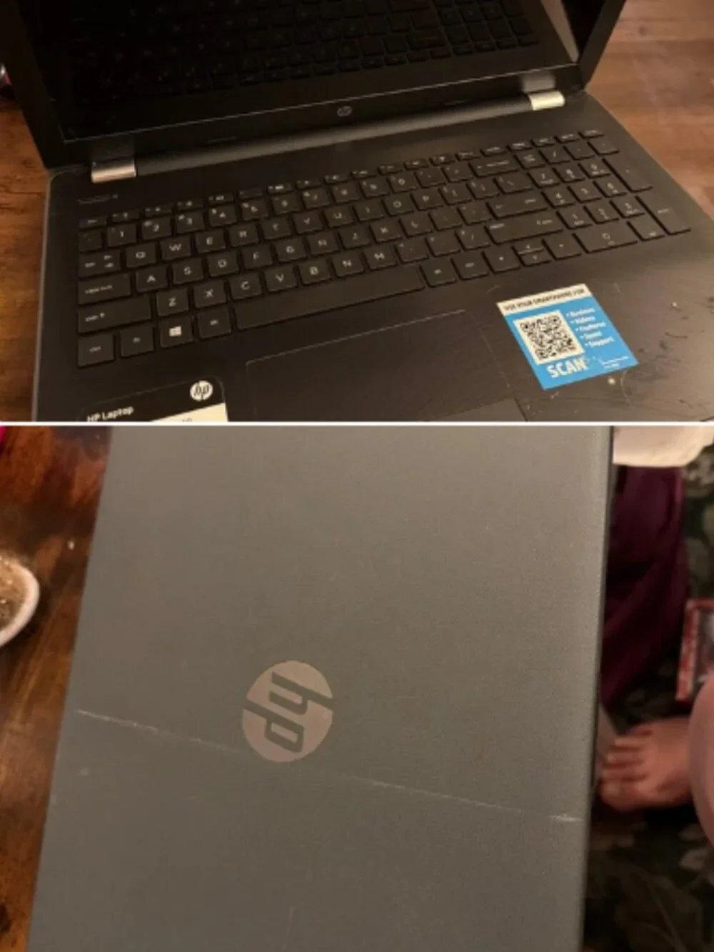 HP Laptop (No Charger). Does power on and work.